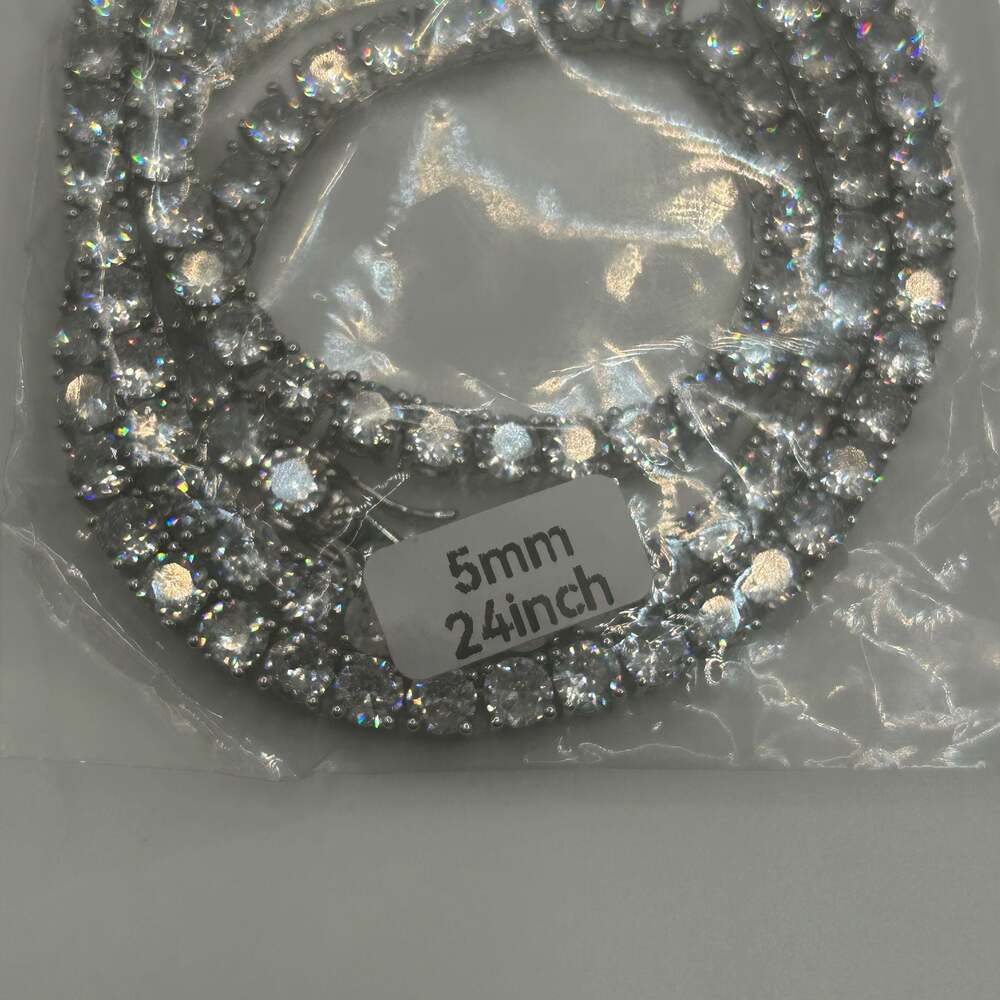 Men's Women Moissanite Lab Tested Tennis Chain 24 In 5mm